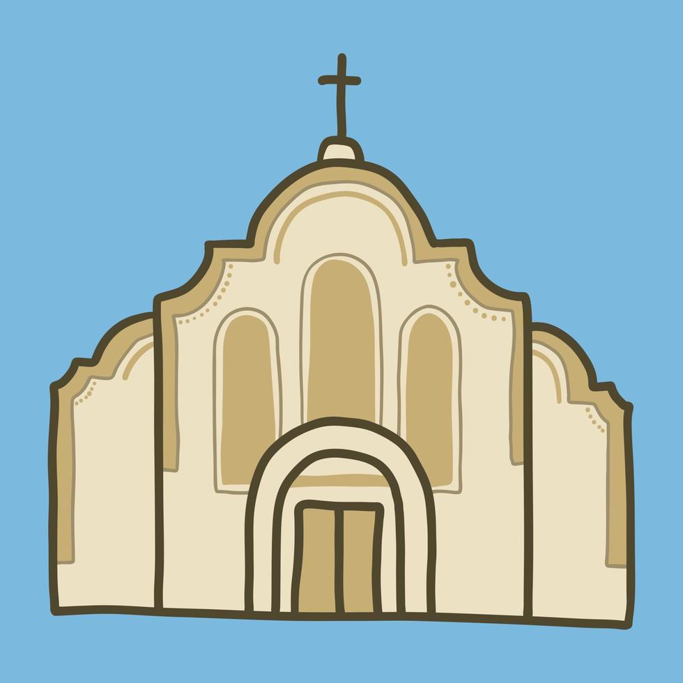 Katholiek kerk icoon, hand- getrokken stijl vector