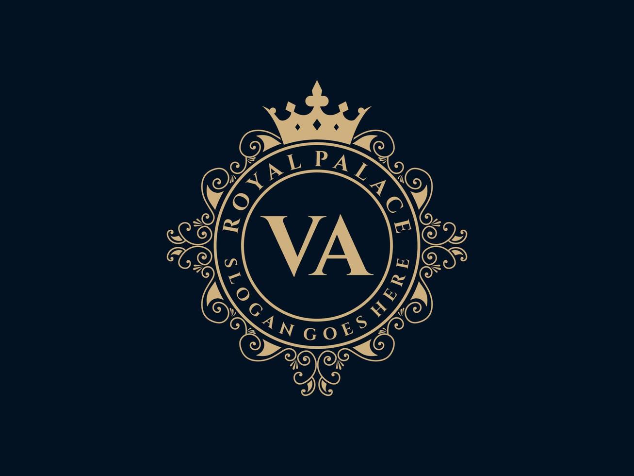 brief va antiek Koninklijk luxe Victoriaans logo met sier- kader. vector