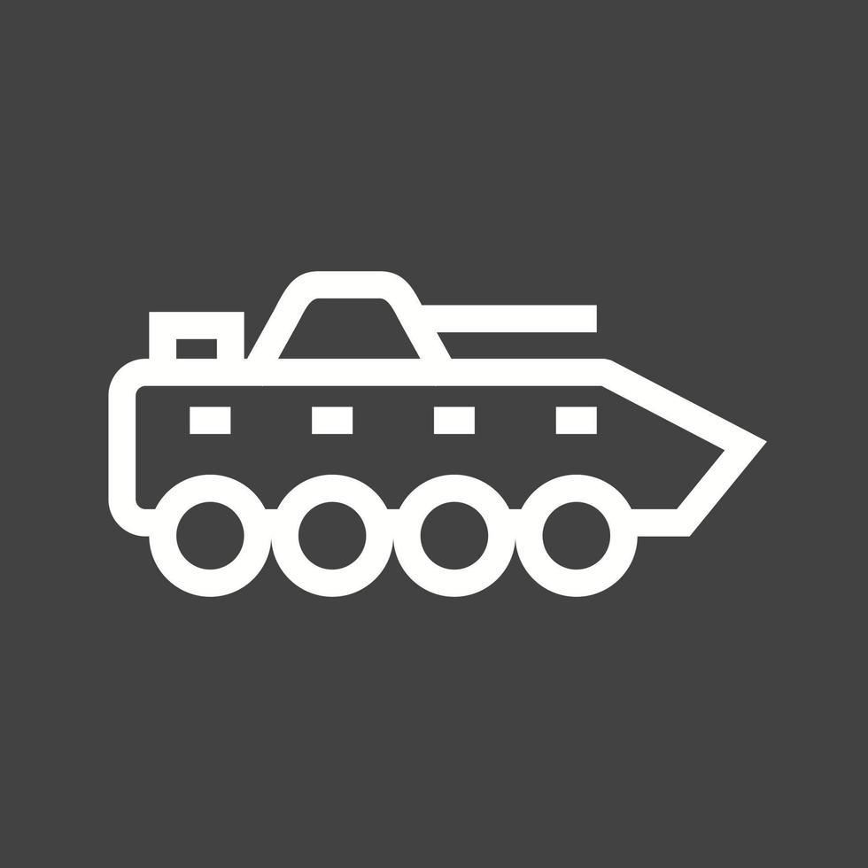 infanterie tank lijn omgekeerd icoon vector