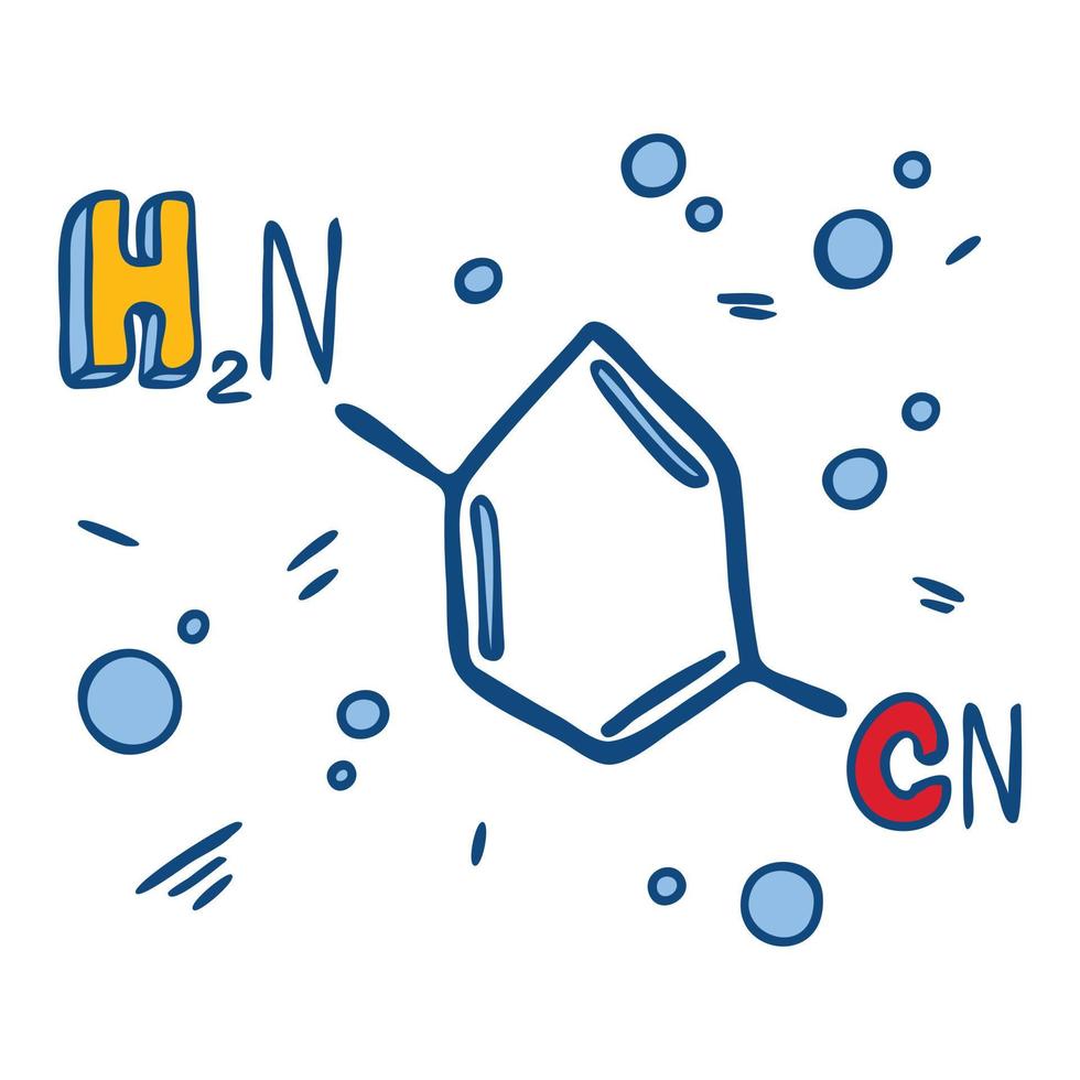 cyaanamide formule icoon, hand- getrokken stijl vector