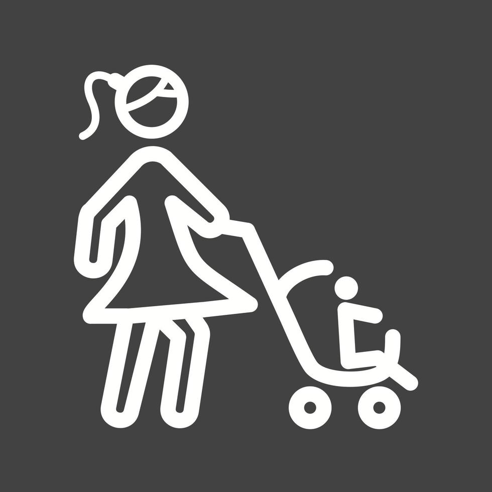 moeder wandelen baby lijn omgekeerd icoon vector