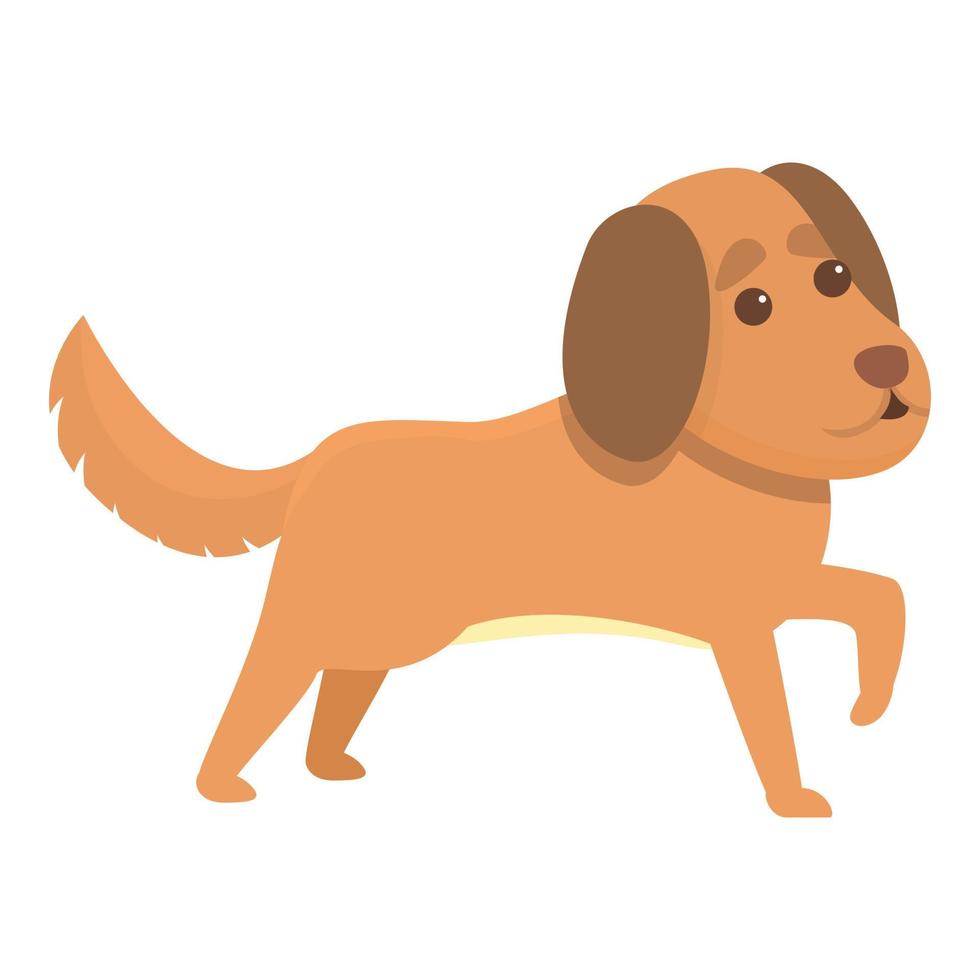 speels hond karakter icoon, tekenfilm stijl vector