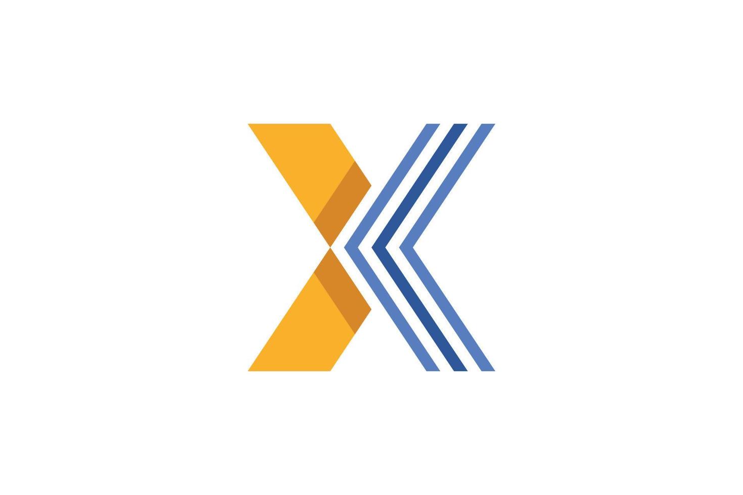 vlak ontwerp brief X logo sjabloon vector