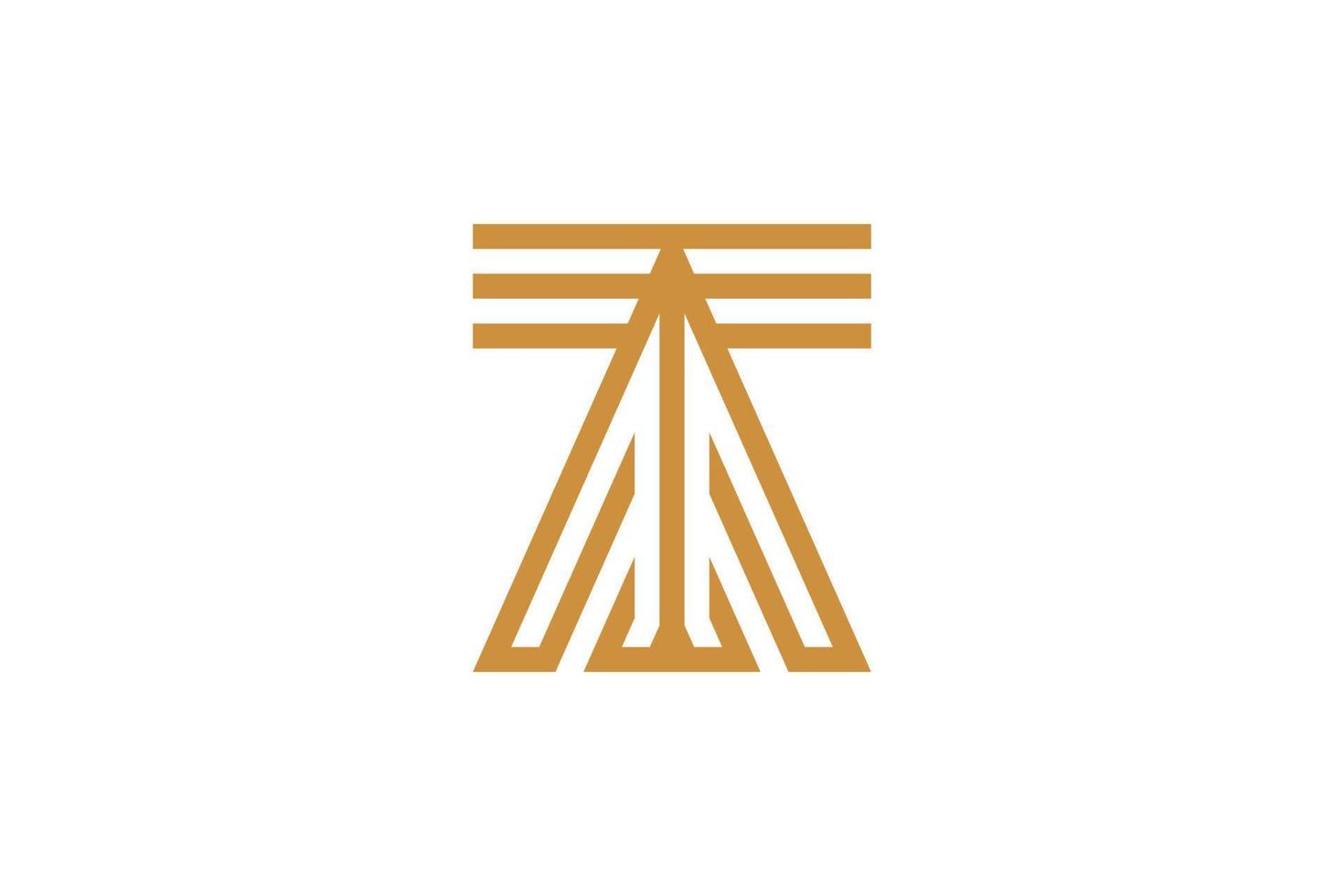 luxe brief een monoline logo vector