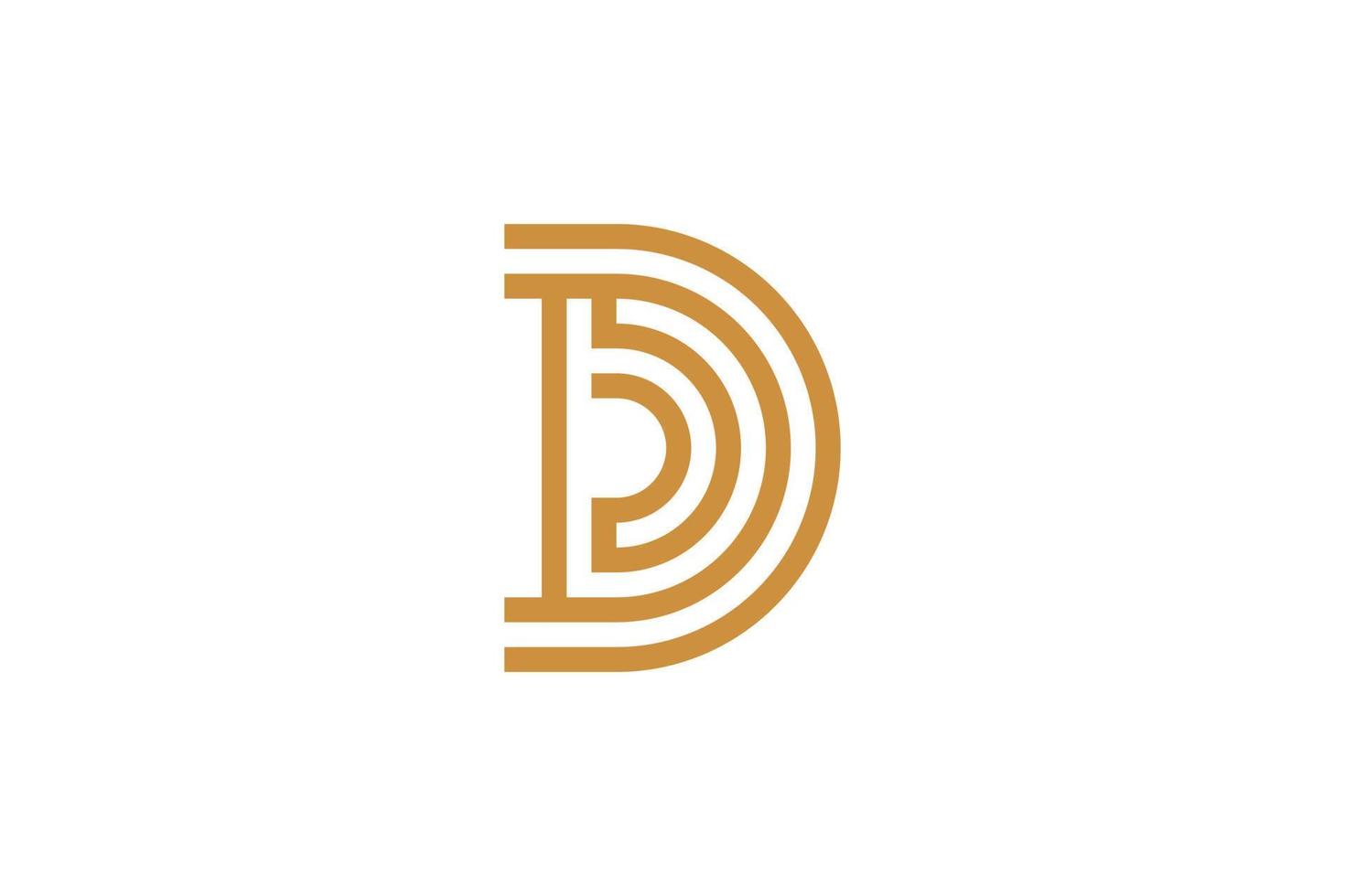 monoline brief d logo sjabloon vector