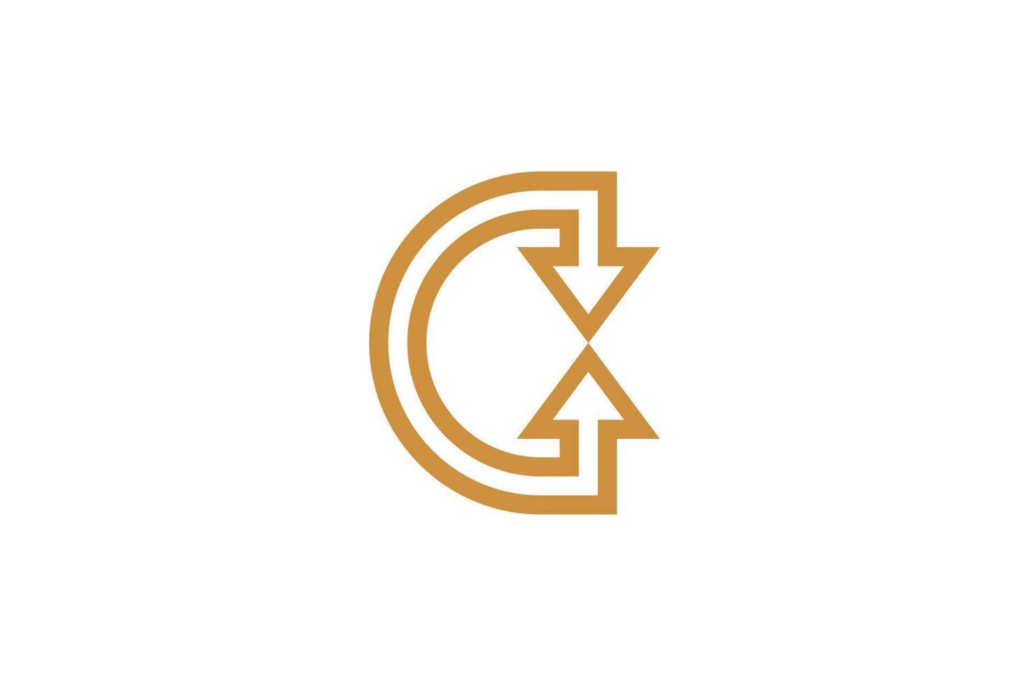 de brief c monoline logo vector