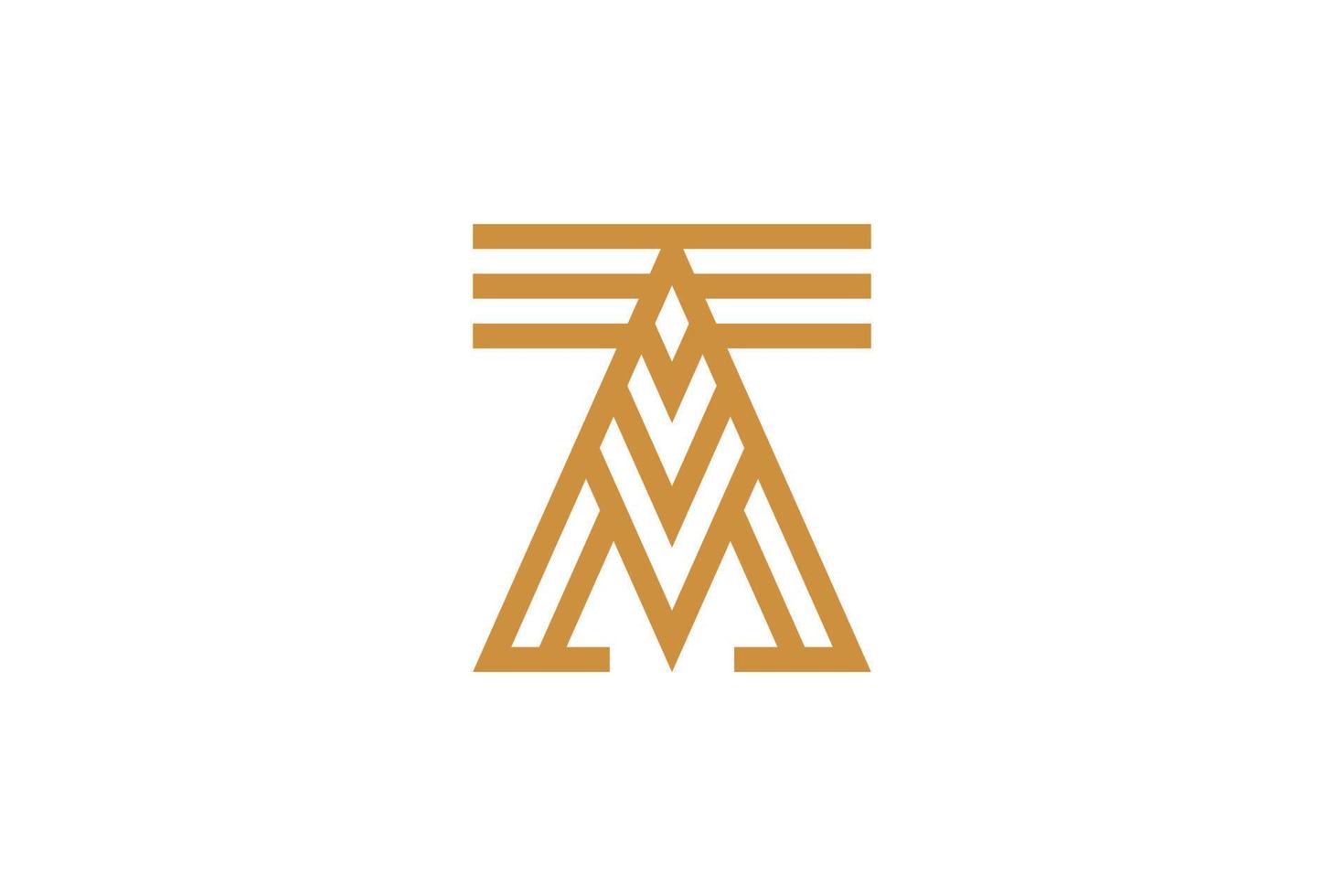 luxe brief een monoline logo vector
