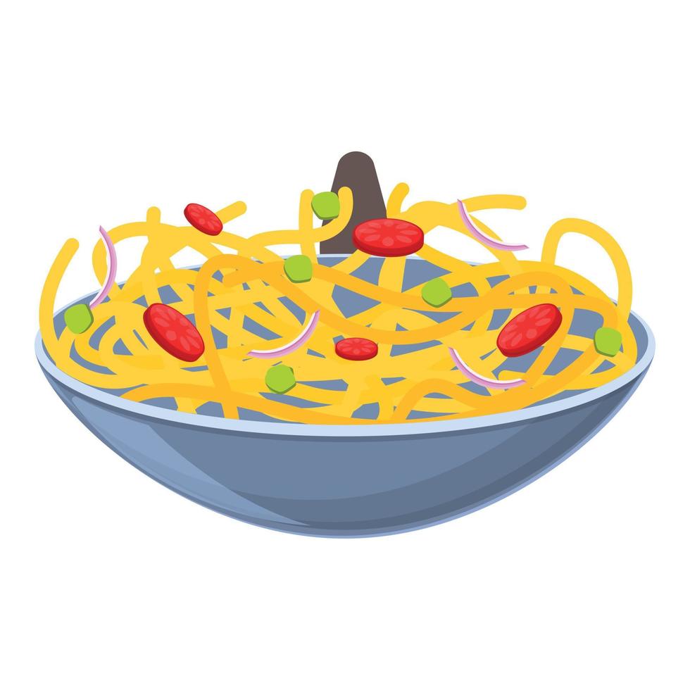 wok voedsel peper icoon, tekenfilm stijl vector