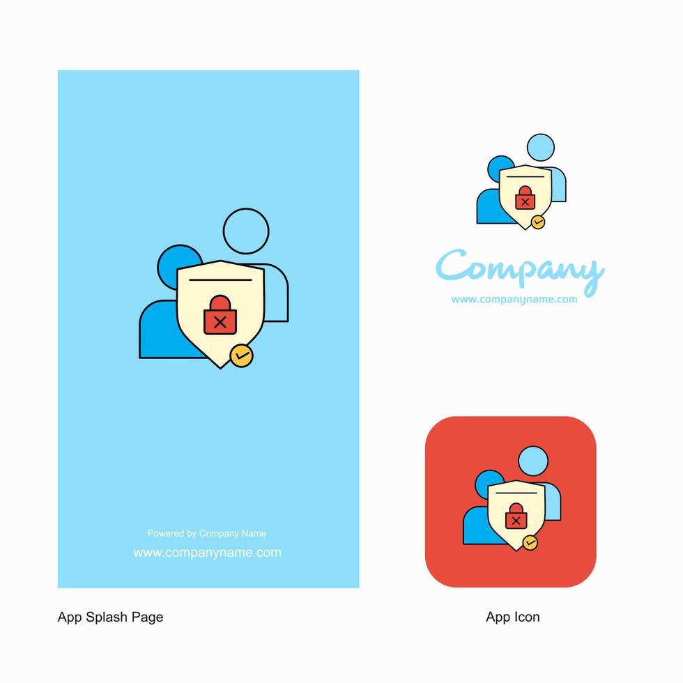 beschermde babbelen bedrijf logo app icoon en plons bladzijde ontwerp creatief bedrijf app ontwerp elementen vector