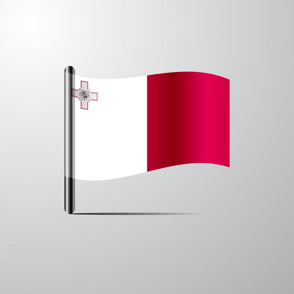 Malta golvend glimmend vlag ontwerp vector