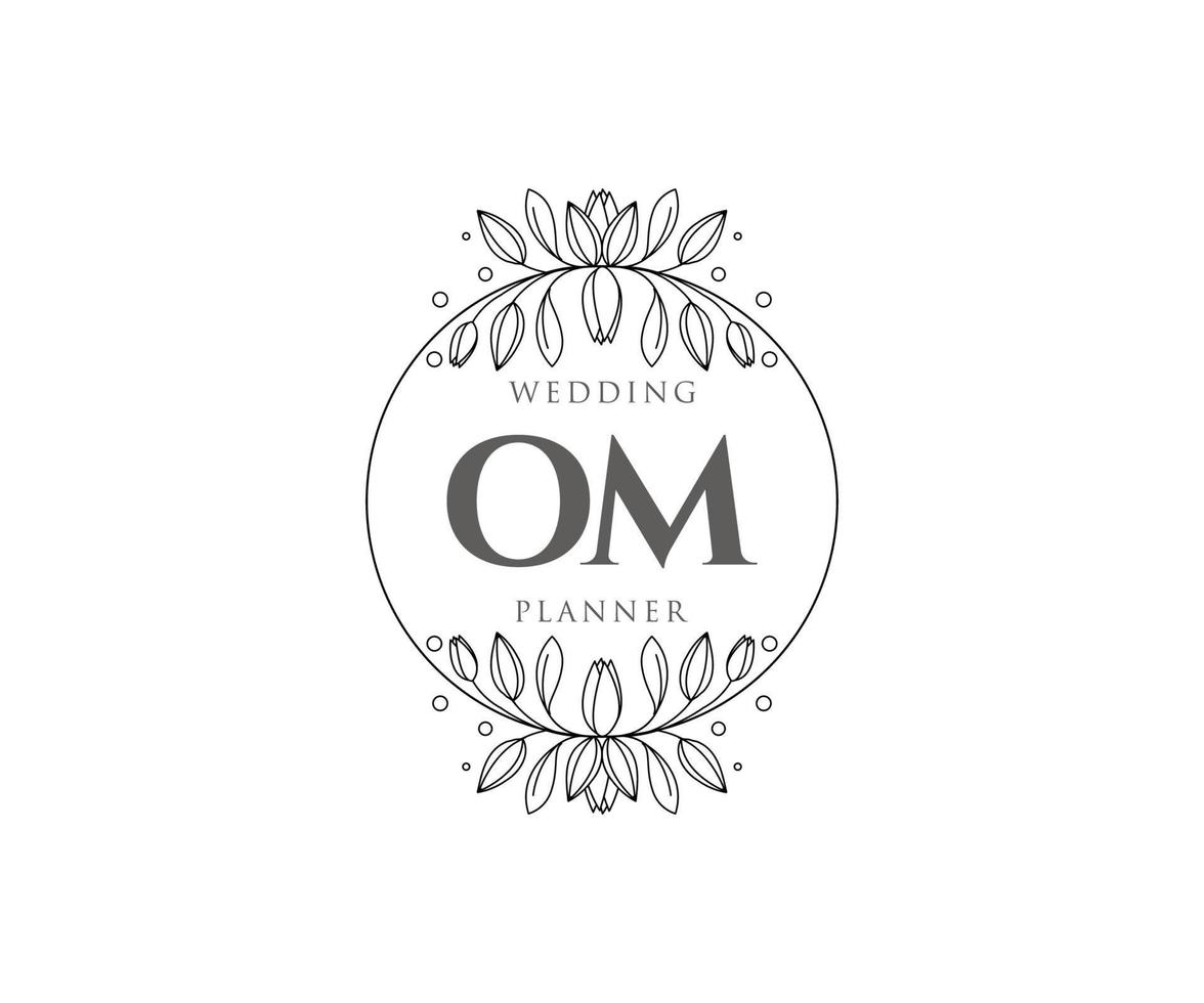 om initialen brief bruiloft monogram logos verzameling, hand- getrokken modern minimalistisch en bloemen Sjablonen voor uitnodiging kaarten, opslaan de datum, elegant identiteit voor restaurant, boetiek, cafe in vector