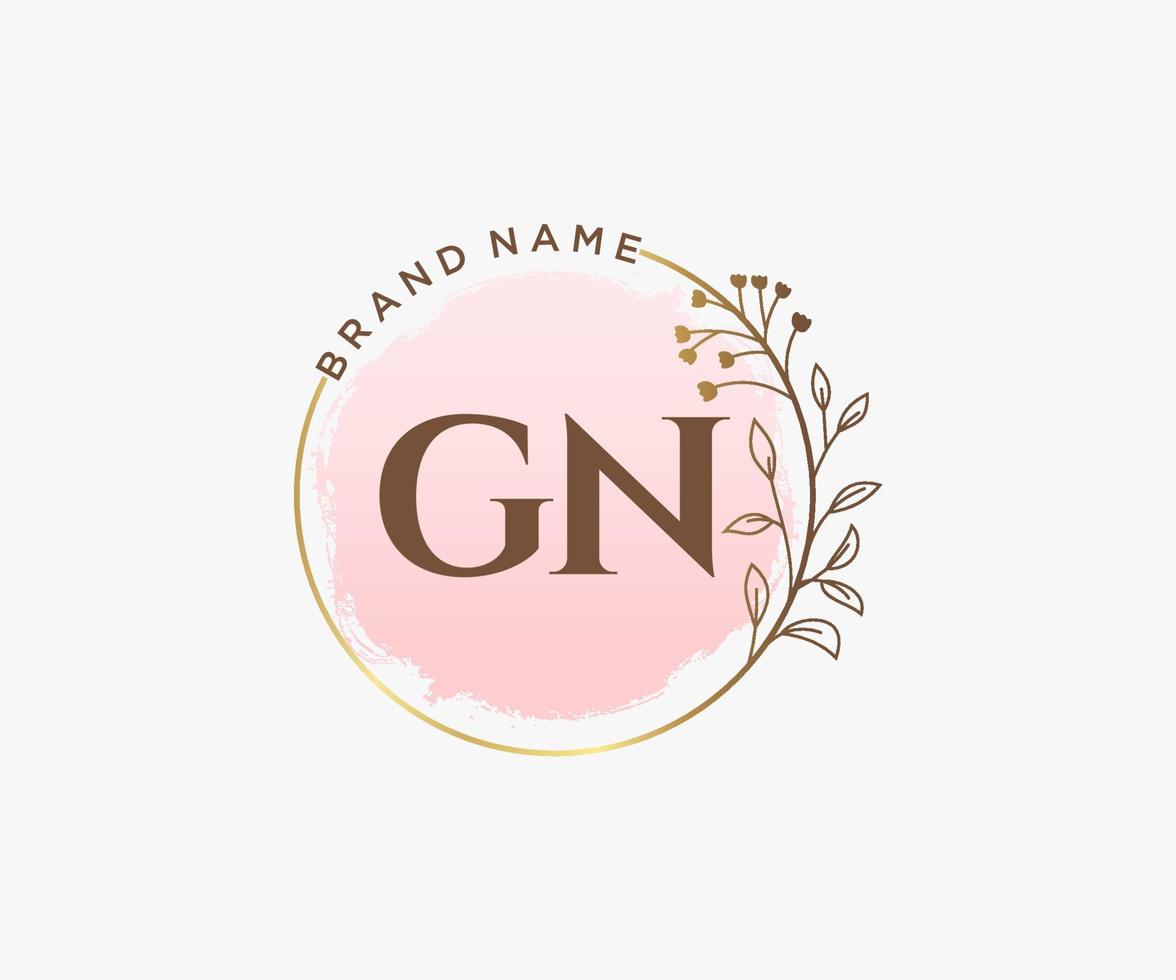 eerste gn vrouwelijk logo. bruikbaar voor natuur, salon, spa, kunstmatig en schoonheid logo's. vlak vector logo ontwerp sjabloon element.