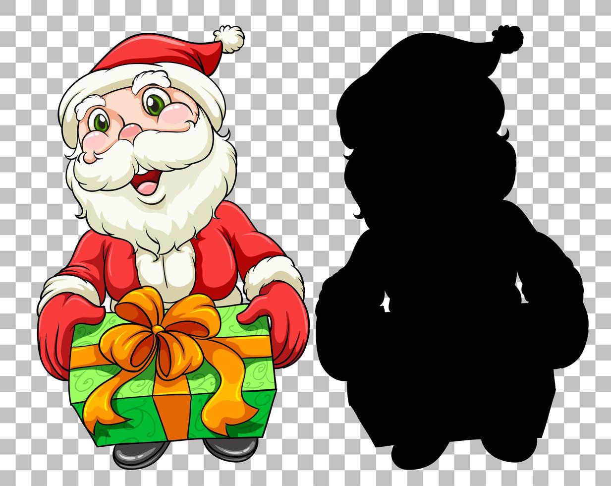 santa die het geschenk overhandigt vector