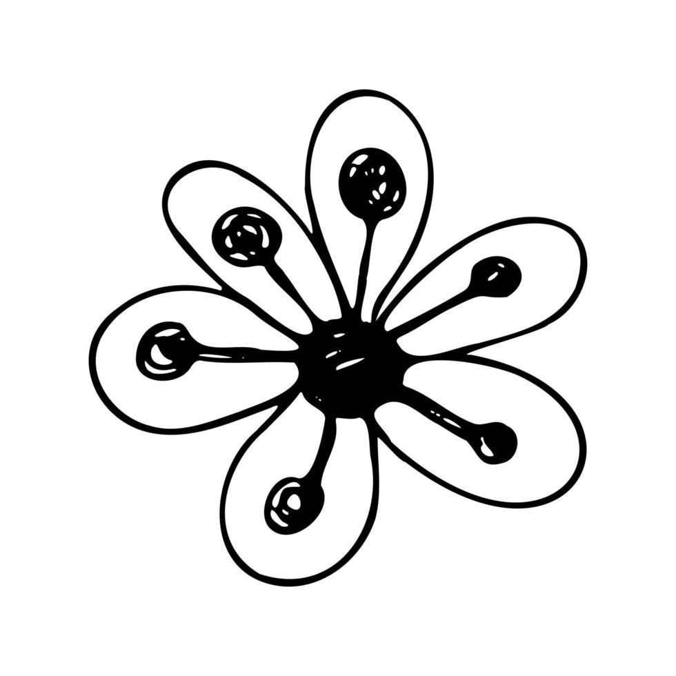hand- getrokken schetsen bloem geïsoleerd Aan wit achtergrond vector