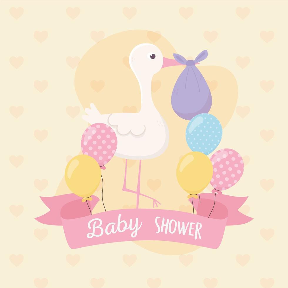 schattige baby shower kaart vector