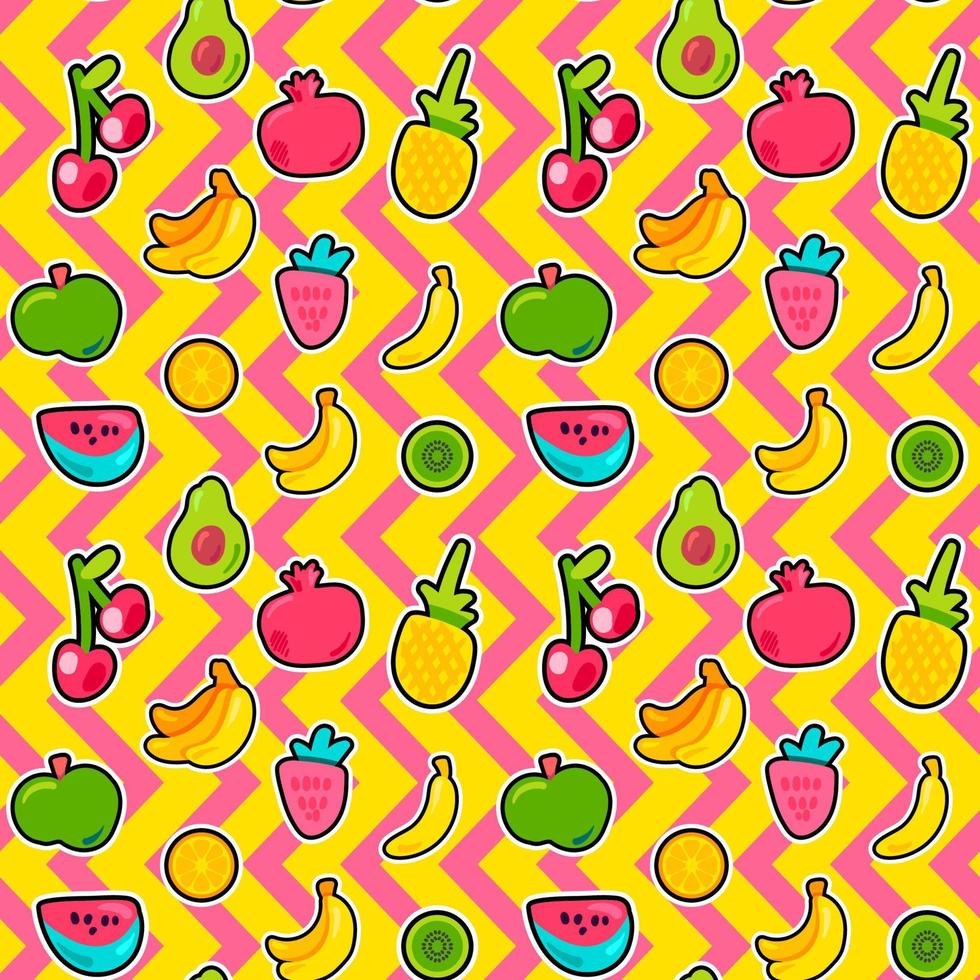 tropisch fruit, bessen vector naadloze patroon