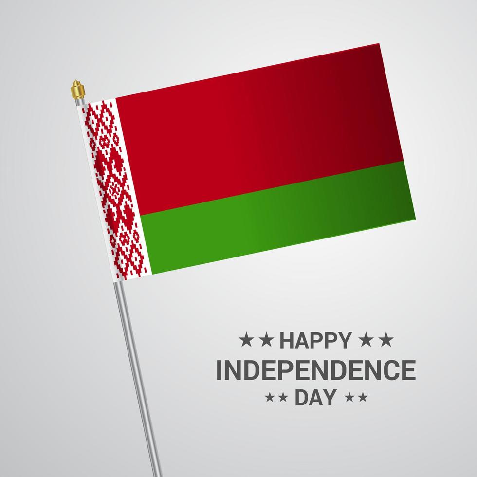 Wit-Rusland onafhankelijkheid dag typografisch ontwerp met vlag vector