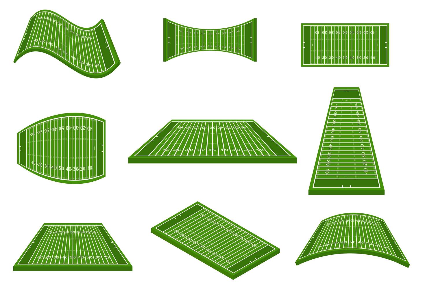 Amerikaans voetbalveld ingesteld vector