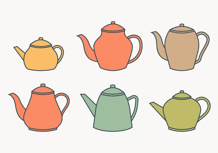 theepot collectie vector