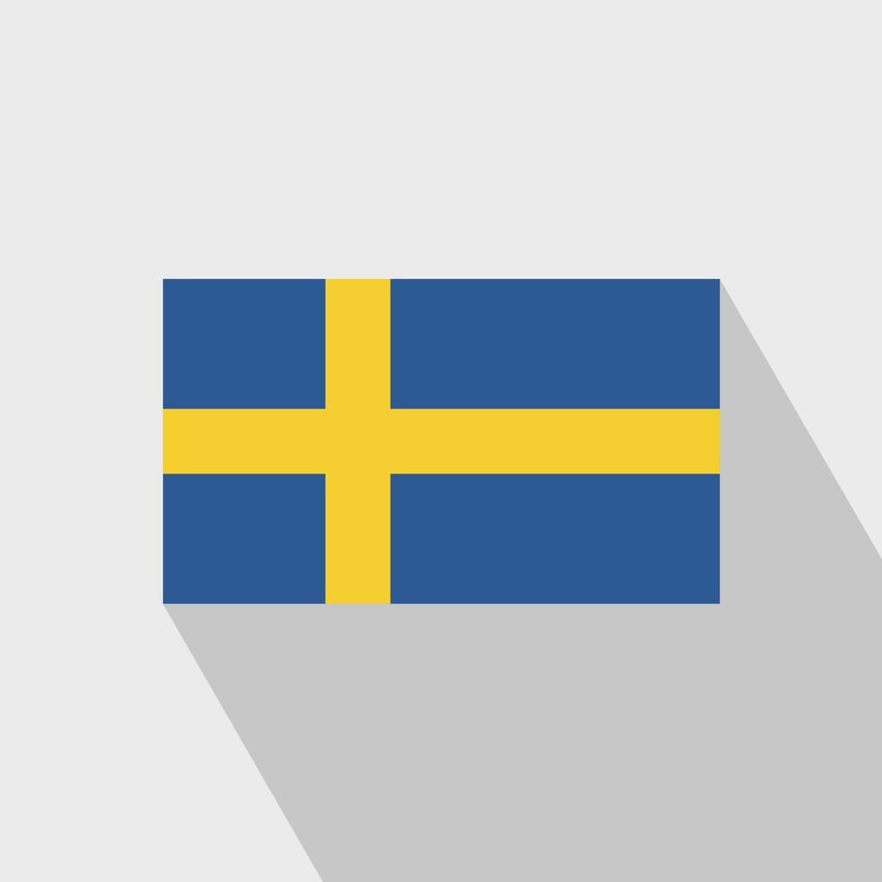 Zweden vlag lang schaduw ontwerp vector