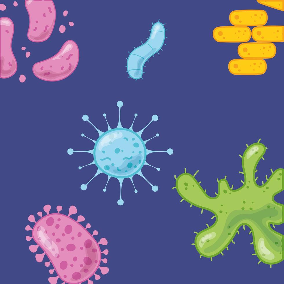 virus en bacteriën patroon achtergrond vector