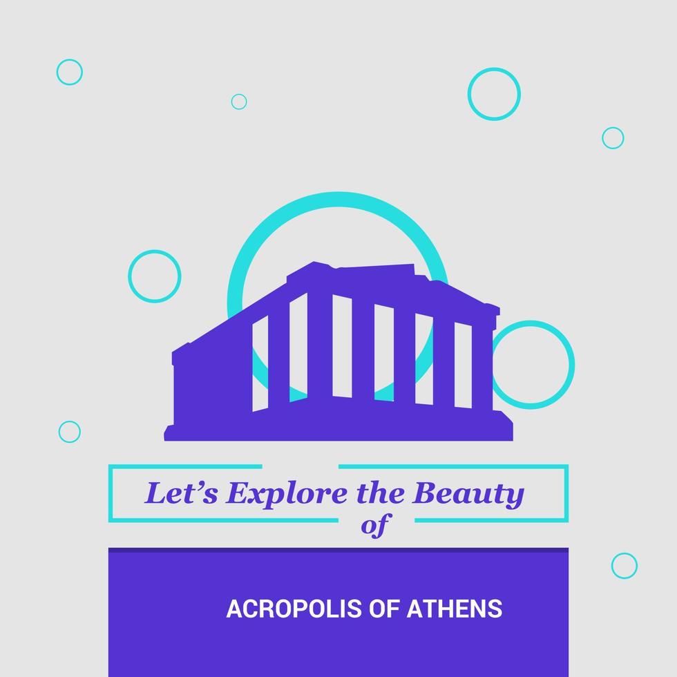 laten we onderzoeken de schoonheid van acropolis van Athene Griekenland nationaal oriëntatiepunten vector