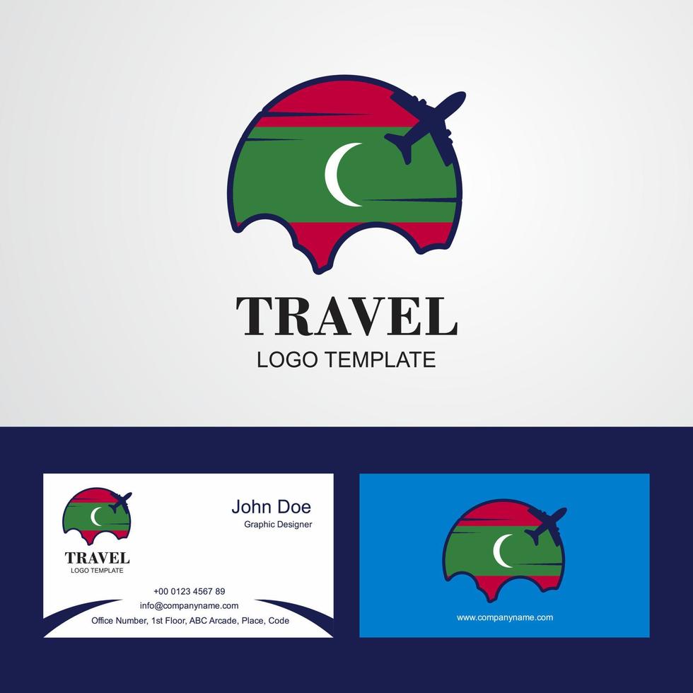 reizen Maldiven vlag logo en bezoekende kaart ontwerp vector