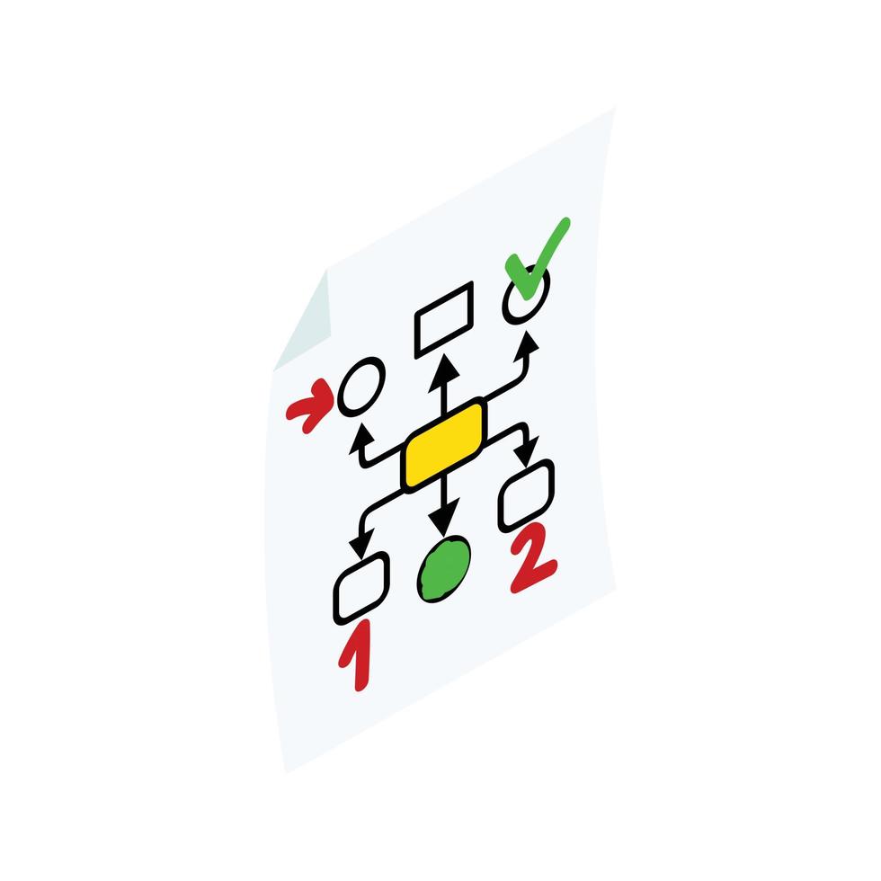 bedrijf planning icoon, isometrische 3d stijl vector