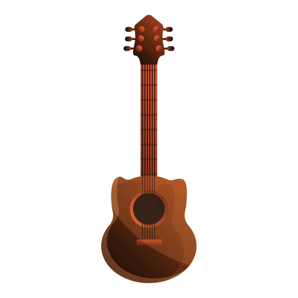 hout akoestisch gitaar icoon, tekenfilm stijl vector