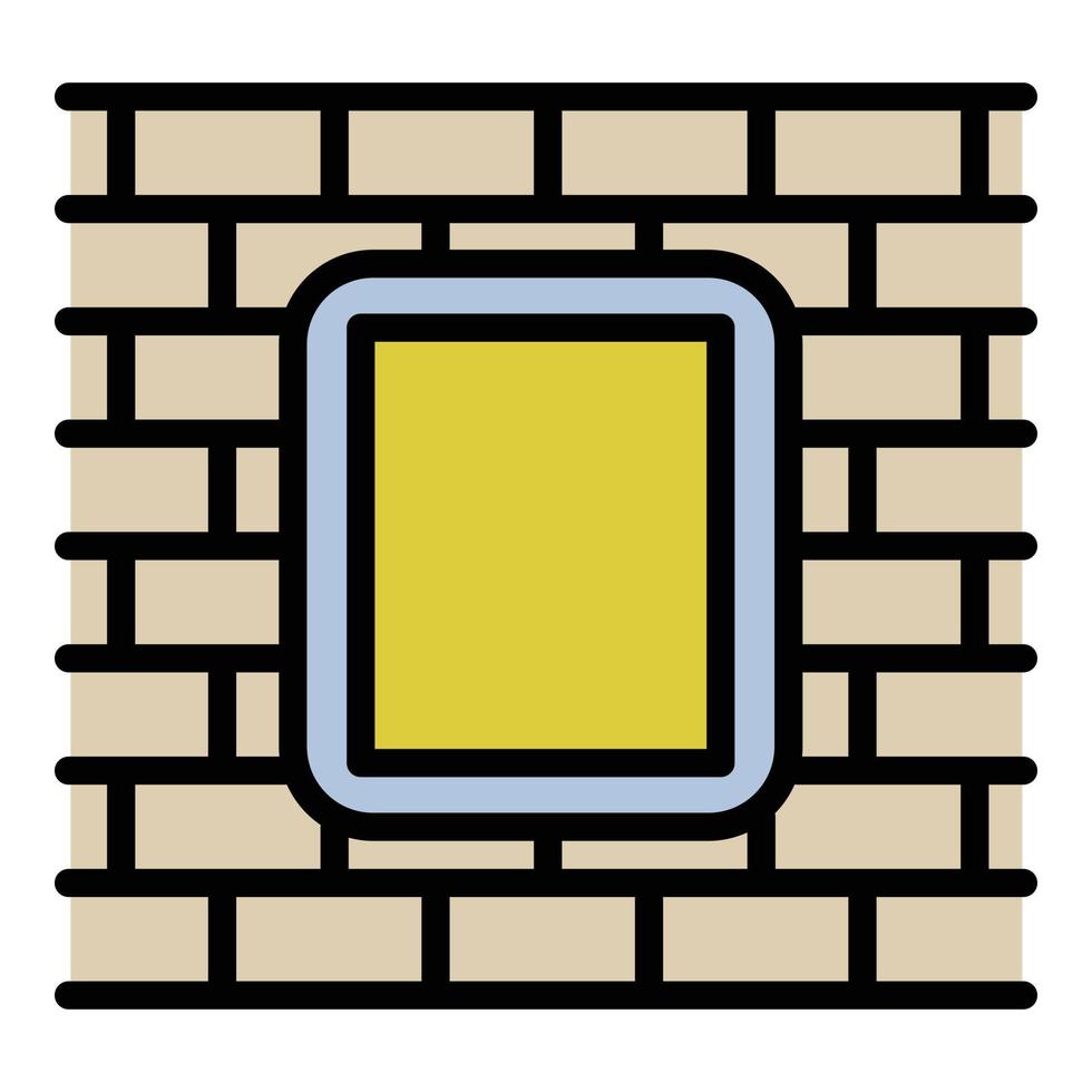 steen muur buitenshuis reclame icoon, schets stijl vector