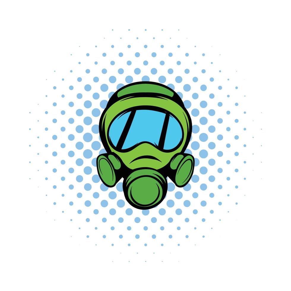 gas- masker icoon, comics stijl vector