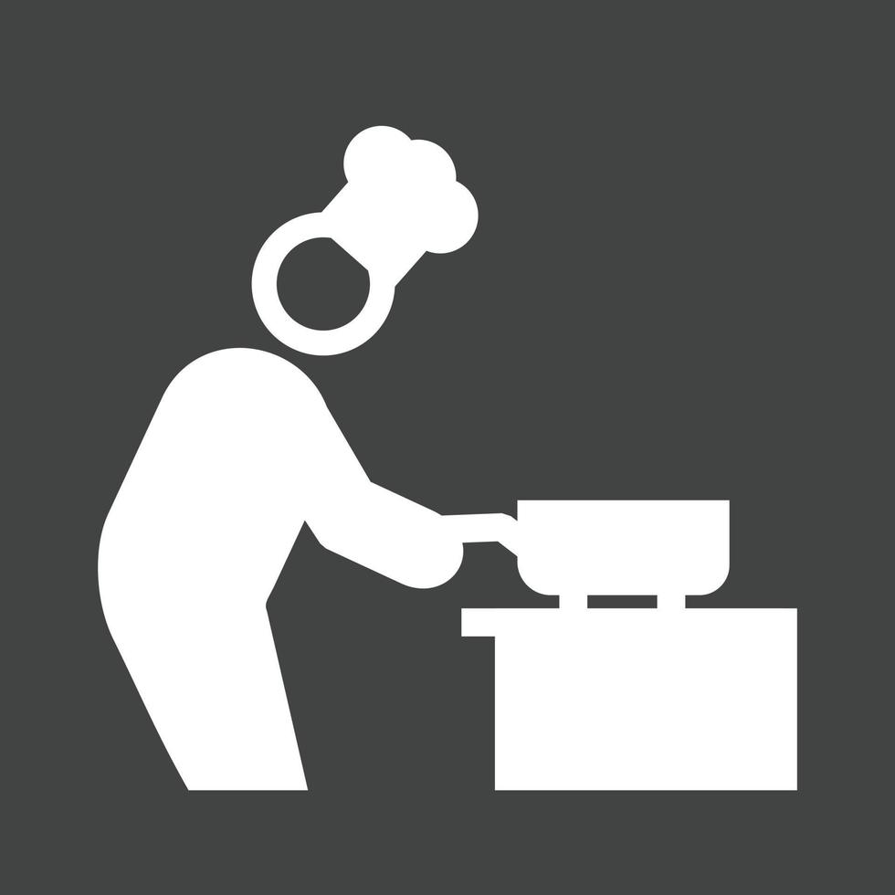 koken glyph omgekeerd pictogram vector