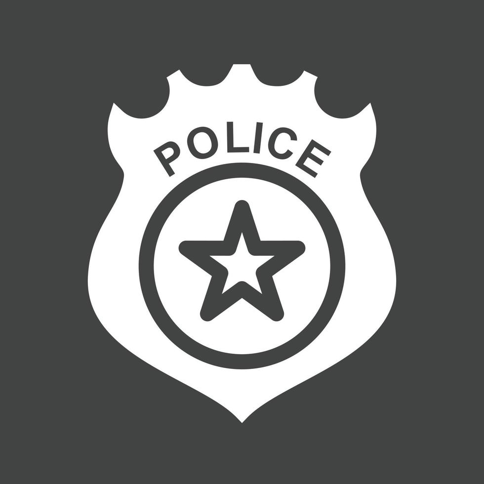 Politie insigne glyph omgekeerd icoon vector