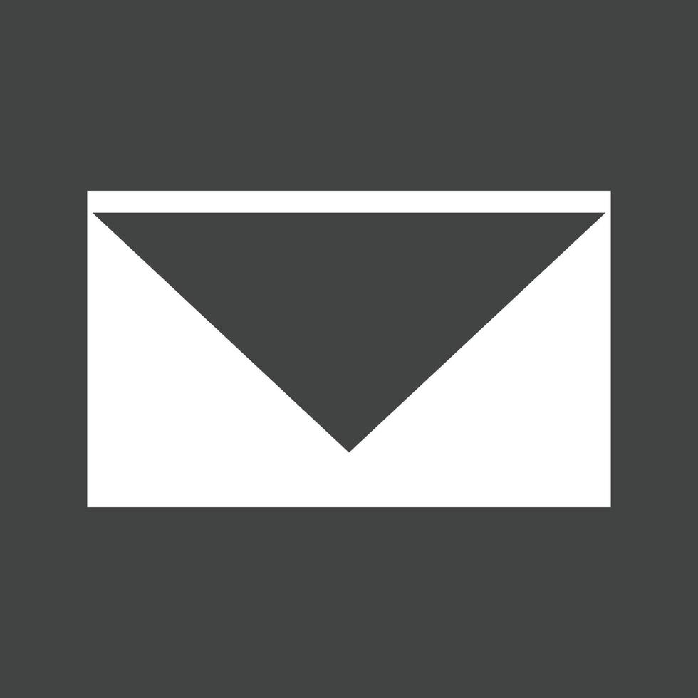 Gesloten envelop iii glyph omgekeerd icoon vector