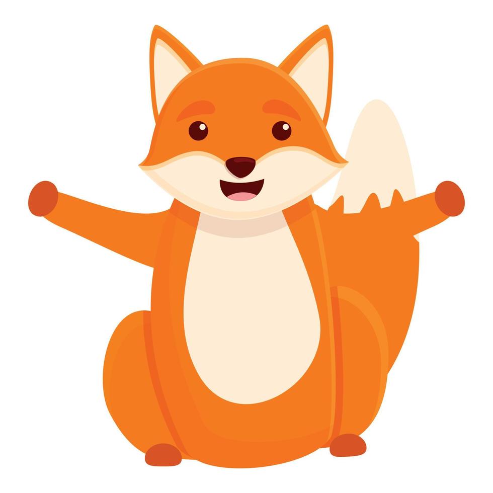 gelukkig vos icoon, tekenfilm stijl vector