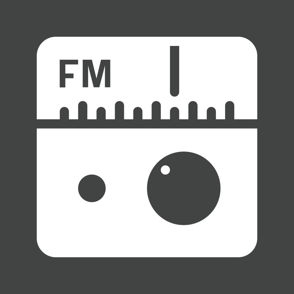 fm radio glyph omgekeerd icoon vector