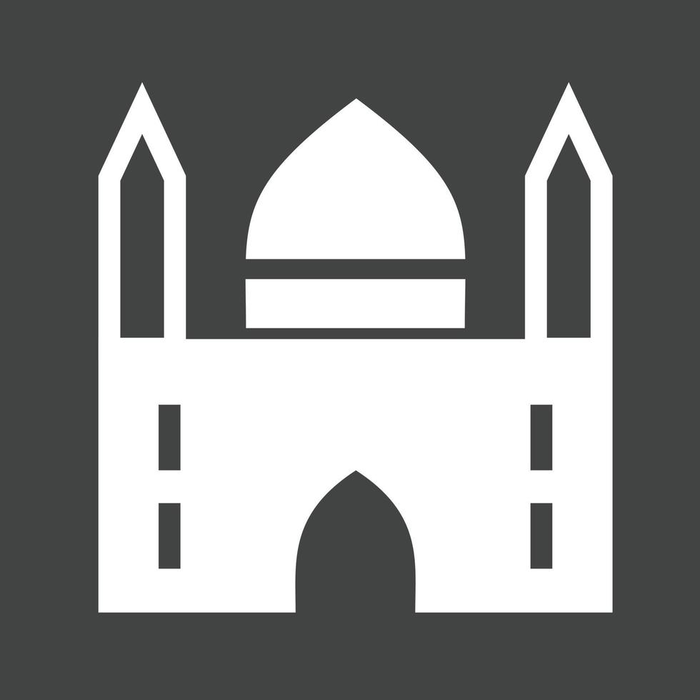 moskee glyph omgekeerd pictogram vector