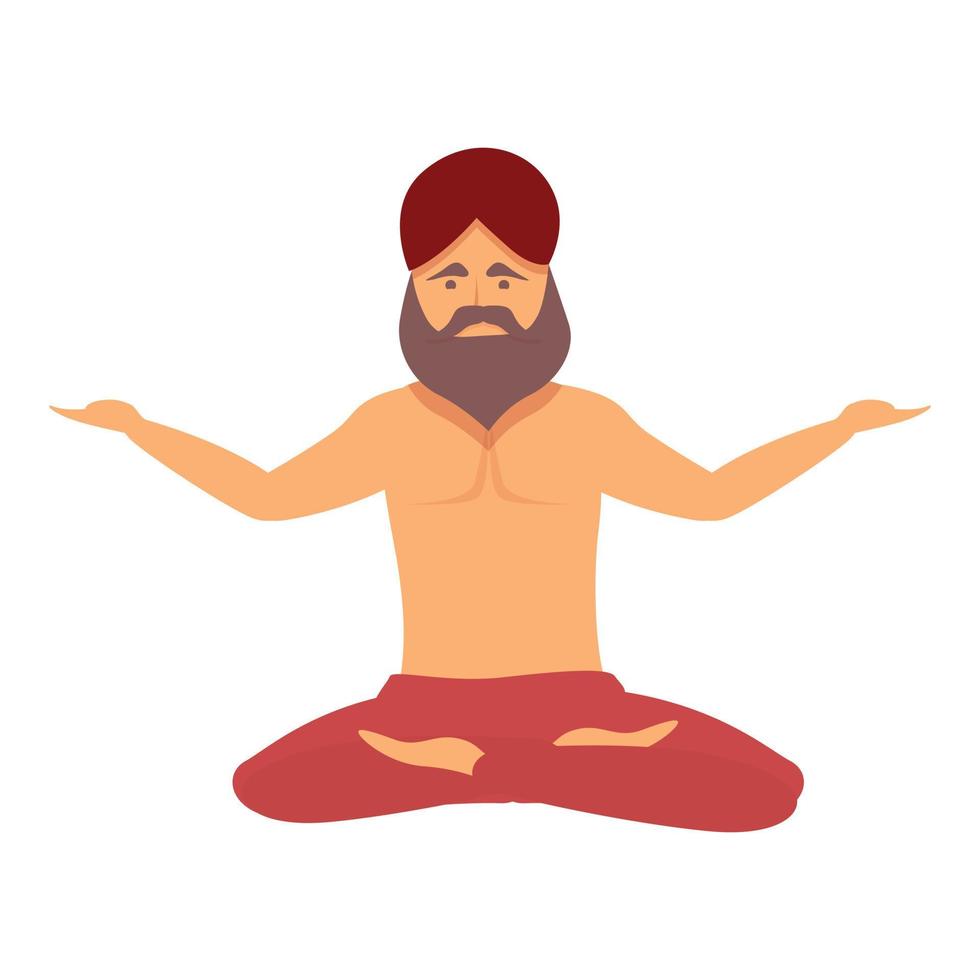 mannetje yogi icoon tekenfilm vector. Indisch Mens vector