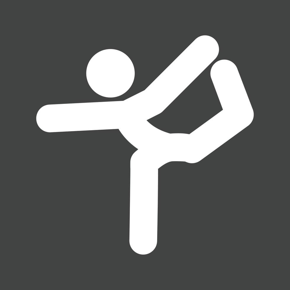 yoga houding ii glyph omgekeerd icoon vector