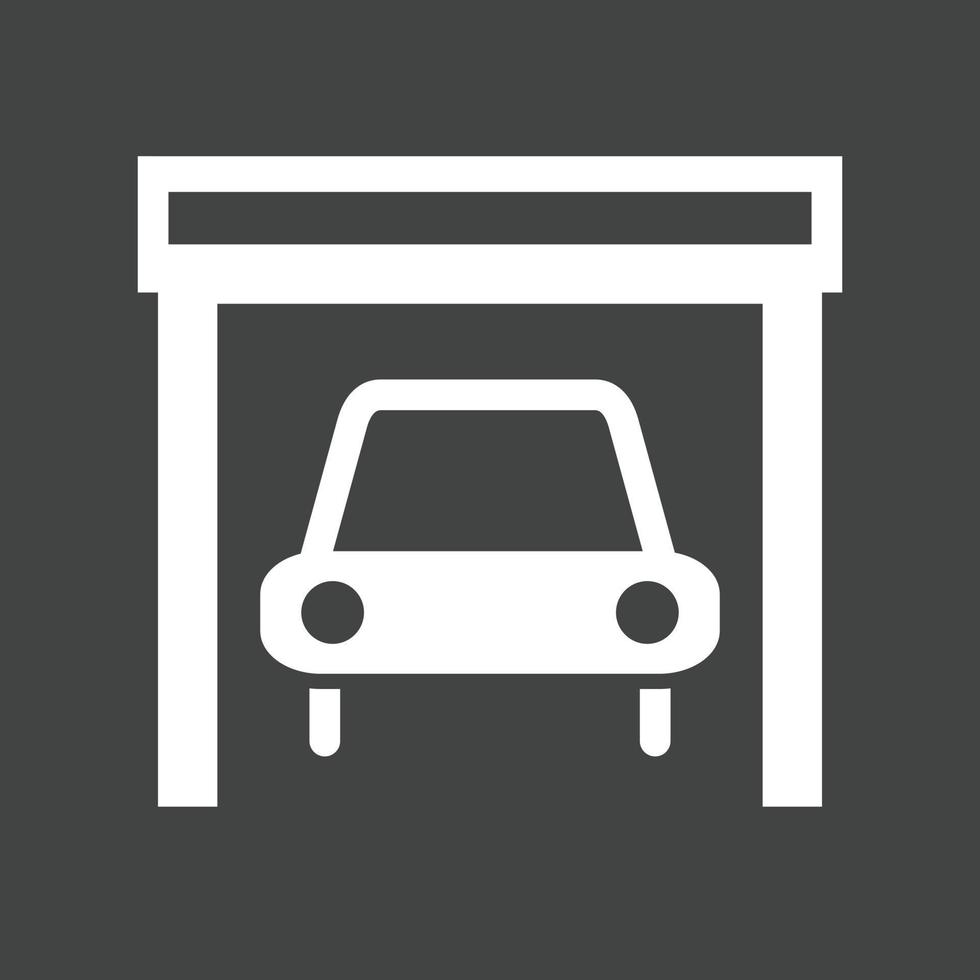 auto in garage glyph omgekeerd icoon vector
