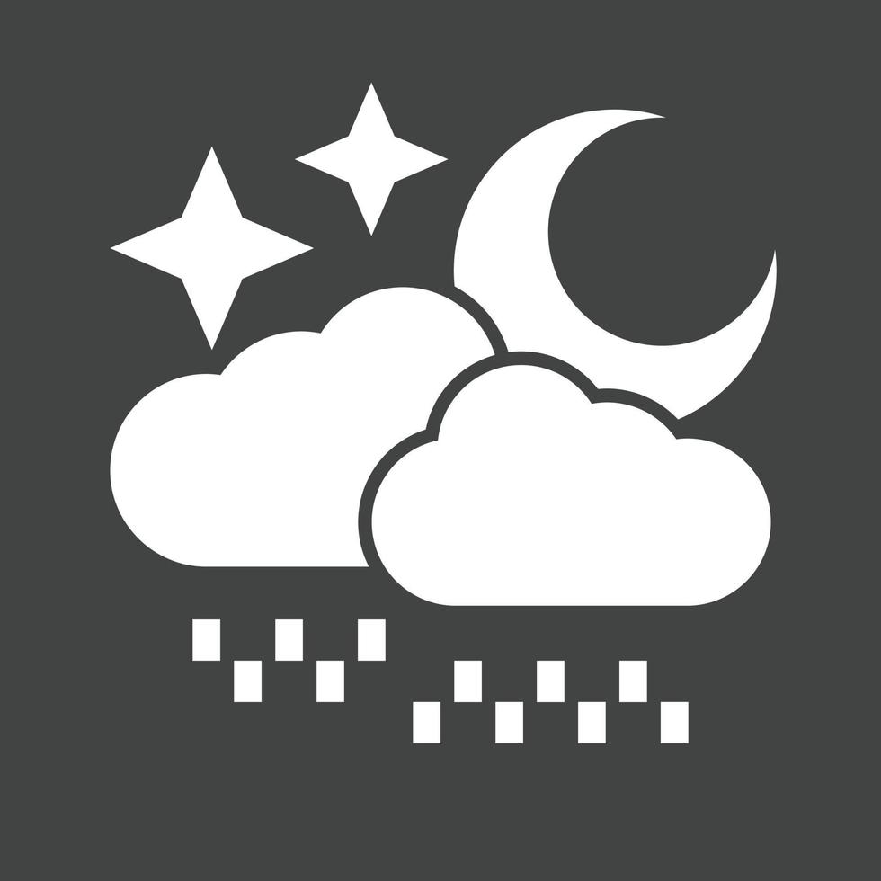 regenachtig wolk met maan glyph omgekeerd icoon vector
