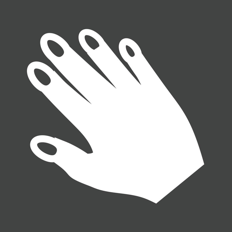 nagellak Aan hand- glyph omgekeerd icoon vector