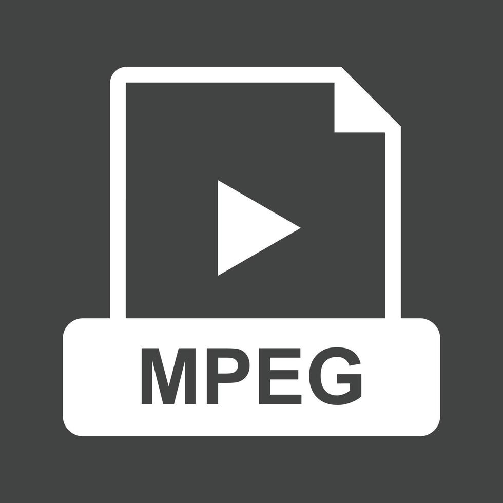 mpeg glyph omgekeerd icoon vector