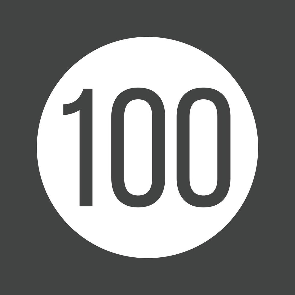 snelheid begrenzing 100 glyph omgekeerd icoon vector