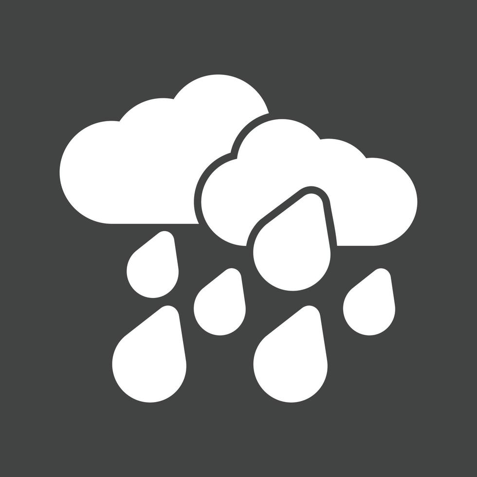 zwaar regen glyph omgekeerd icoon vector