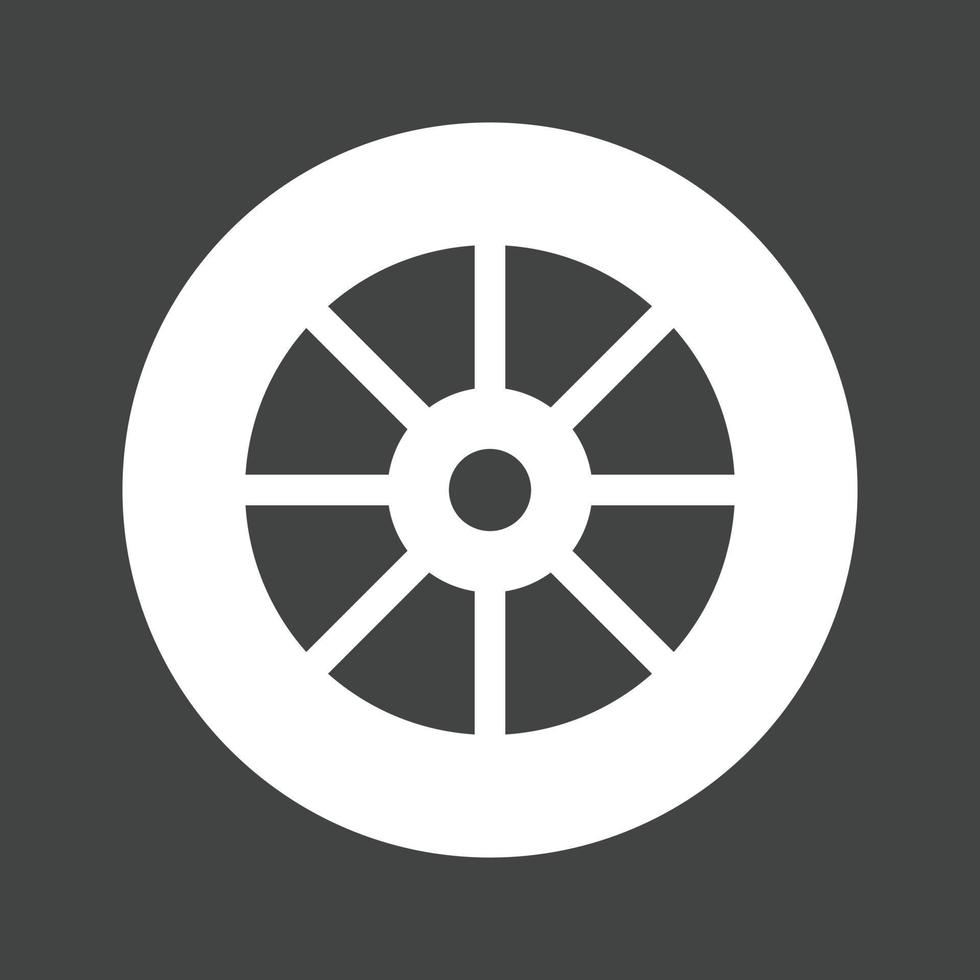wiel glyph omgekeerd icoon vector