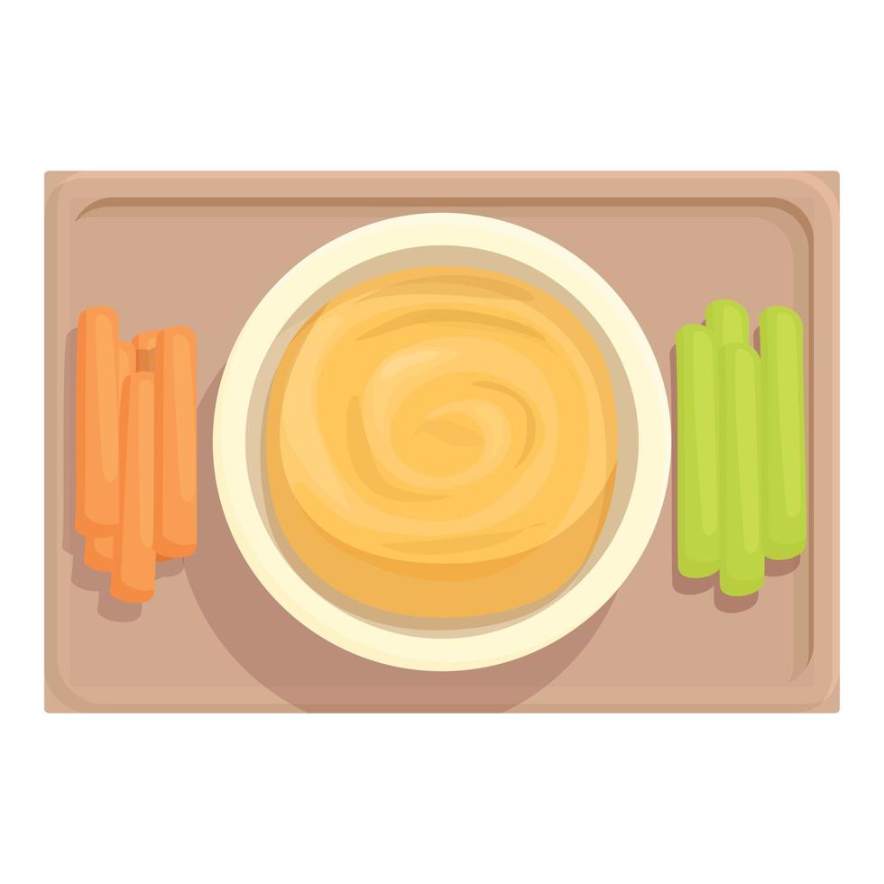 hummus ontbijt icoon tekenfilm vector. voedsel Plakken vector