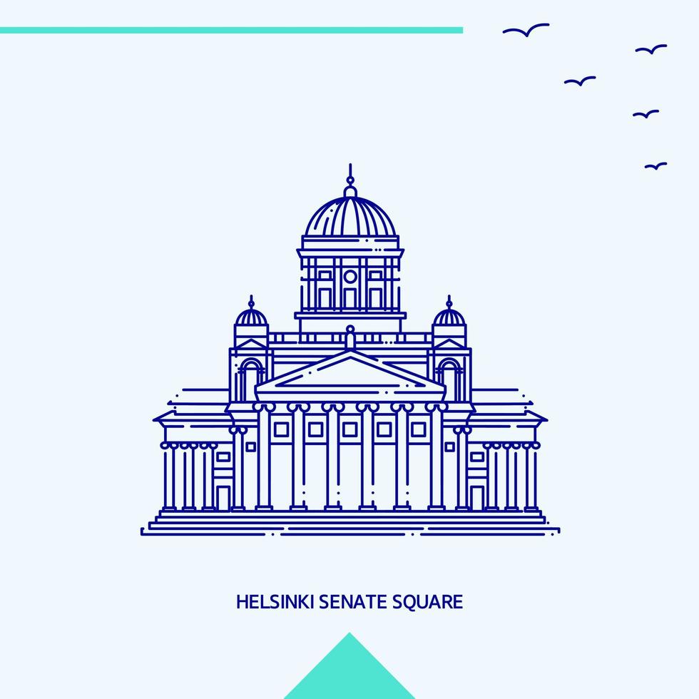 Helsinki senaat plein horizon vector illustratie