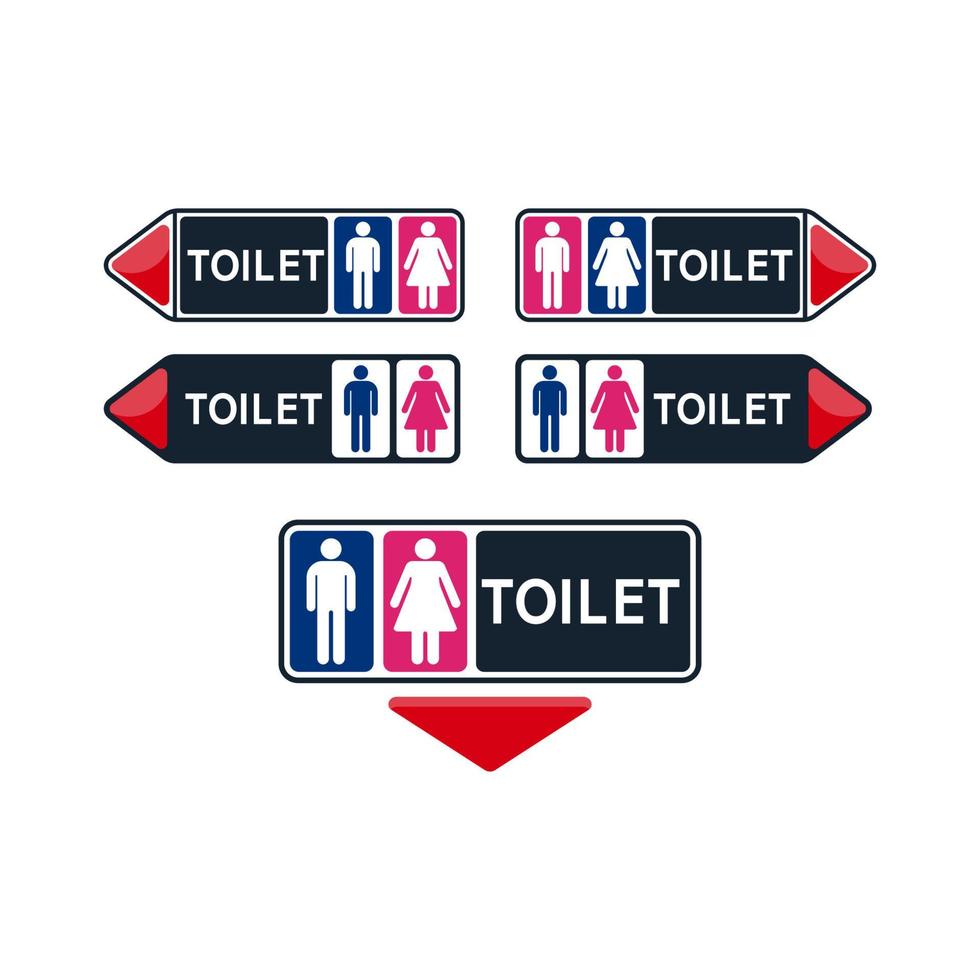 toilet teken vector reeks van toilet tekens