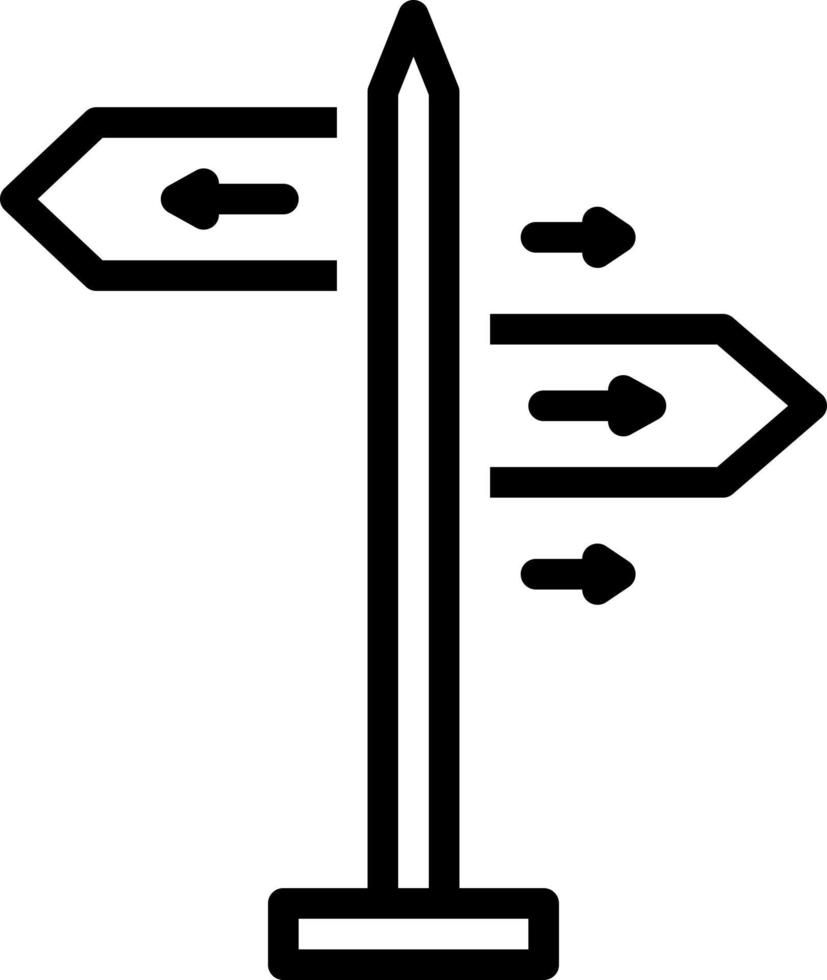 lijnpictogram voor richting vector